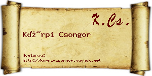Kárpi Csongor névjegykártya