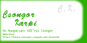 csongor karpi business card